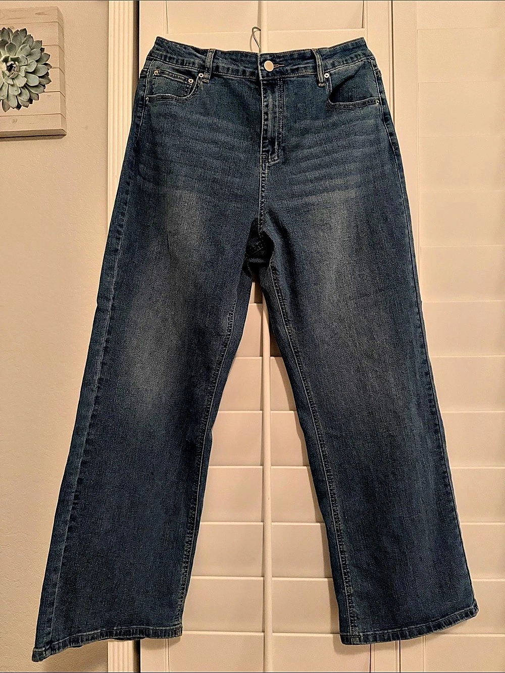 Straight Leg Jeans Blue Waist 14
